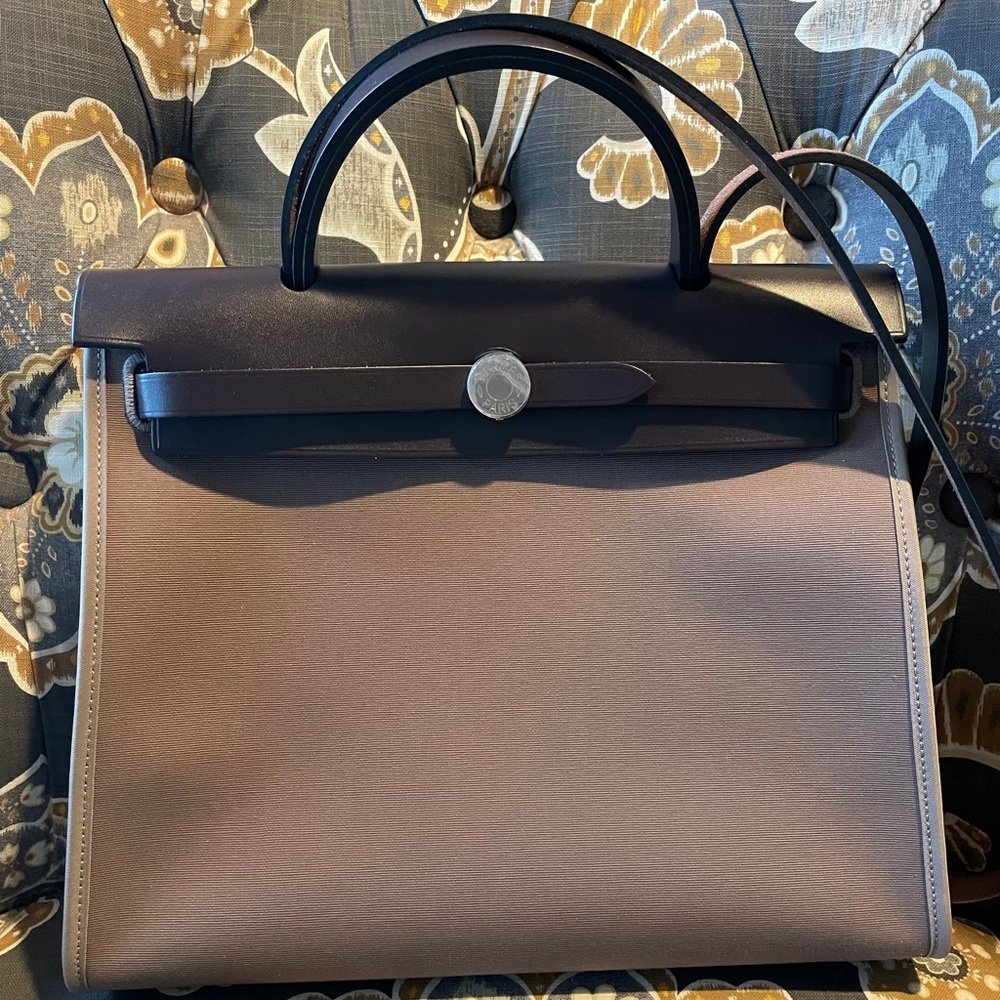 Hermes herbag hunter toile 31 etoupe PM